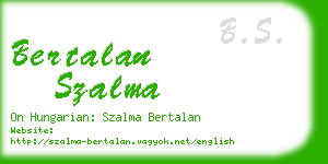 bertalan szalma business card